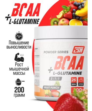 2SN BCAA amino acid glutamine fruit punch 200g