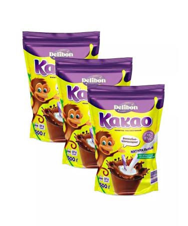 Delibon Cocoa drink is soluble vitaminized 500g 3pcs