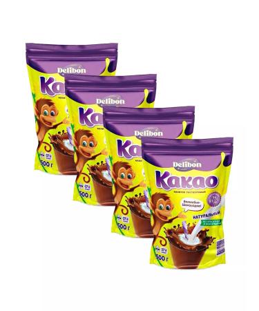 Delibon Cocoa drink is soluble vitaminized 500g 4pcs