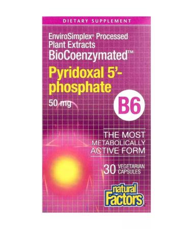 Natural Factors Fermented vitamin B-6 pyridoxal-5-phosphate 30 pcs