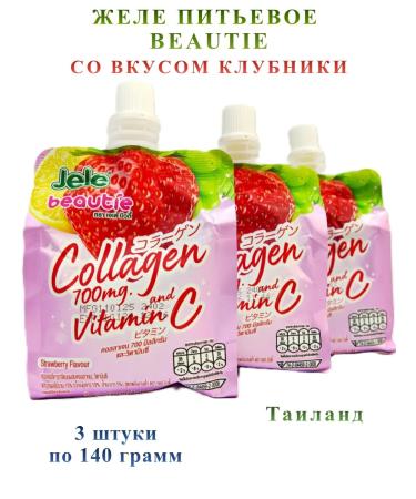 JELE Beauty Drinking jelly with strawberry juice 3 pieces of 140 grams