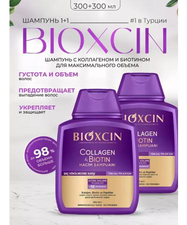 Bioxcin Shampoo against hair loss with collagen and biotin 1+1