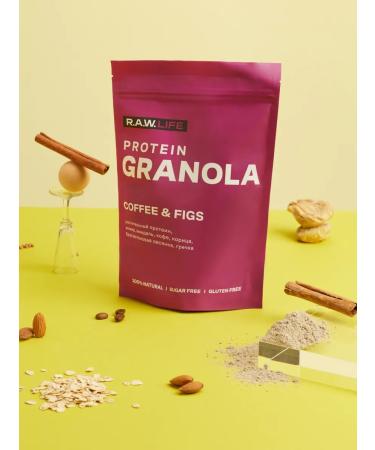 RAWLIFE Granola protein without sugar coffee engine 3 pcs x 220gr - Buy Online on GoSupps.com