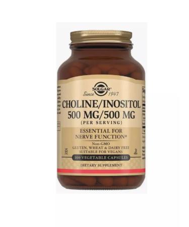 Solgar Inc Choline inositol 500 mg 100 caps 1040mg-1UP