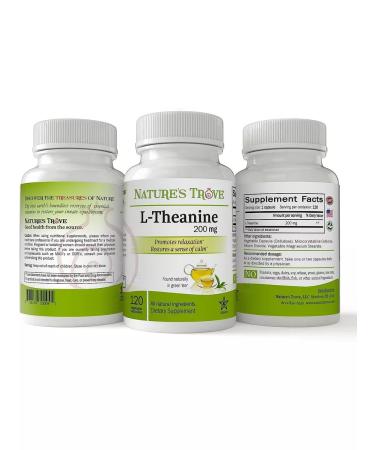 Nature's Trove L-theanine 200 mg 120 vegetarian capsules - Buy Online on GoSupps.com