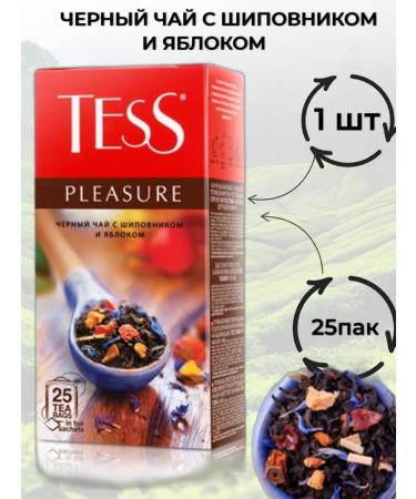 TESS Black tea Pleasure with rose hips and apple 1x25Pak