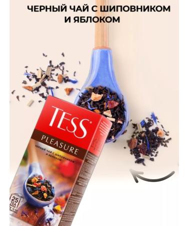 TESS Black tea Pleasure with rose hips and apple 1x25Pak - Buy Online on GoSupps.com