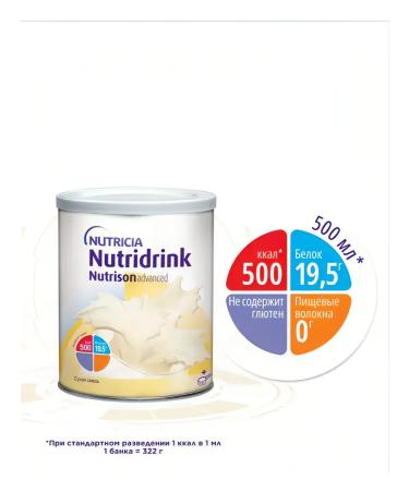 Nutricia Nutrizon Edanst Nutridrignink mixture for enteric power