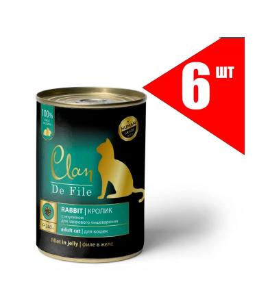 CLAN De File canned food for cats 340 g Rabbit (6 pcs)