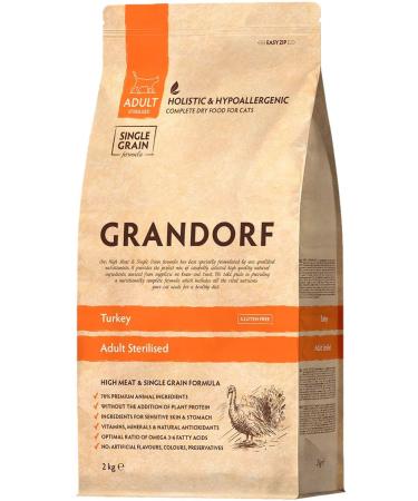 Grandorf Dry sterilated food for sterilized cats of a turkey 2 kg - Buy Online on GoSupps.com