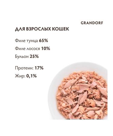 Grandorf Wet feed for cats tuna salmon 70 g 6 pcs - Buy Online on GoSupps.com
