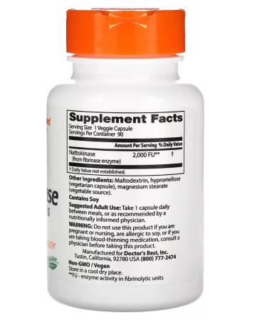 Doctor's Best NATTOKINASE food supplement - Buy Online on GoSupps.com