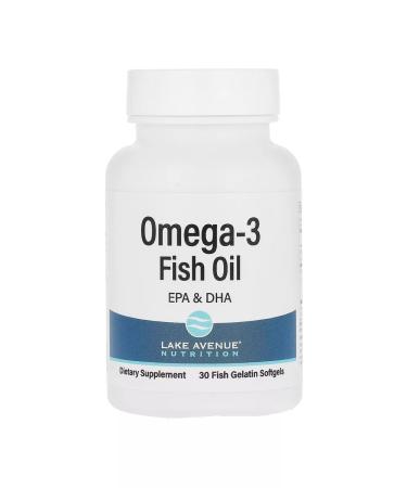 Lake Avenue Nutrition Omega3 1250 mg 30 capsules of fish gelatin