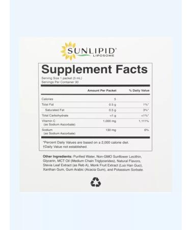 SunLipid Liposomal vitamin C Liposomal Vitamin C 30 Sasha - Buy Online on GoSupps.com