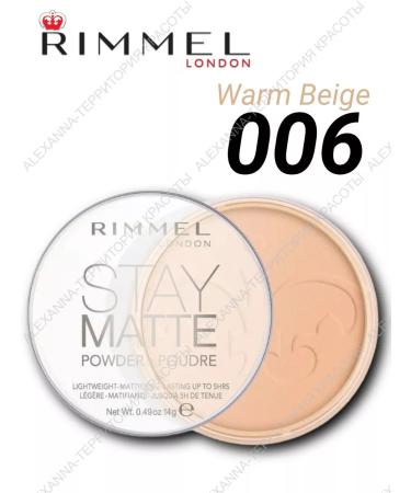 Rimmel Facial powder Stay Matte tone 006 Warm Beige 14g