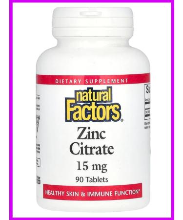 Natural Factors Zinc citrate 15 mg 90 tablets