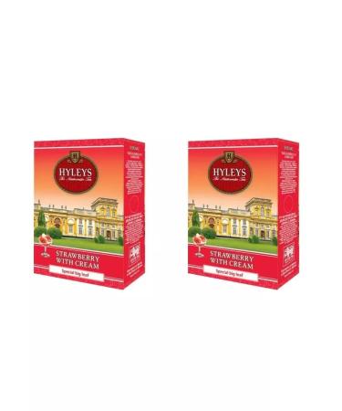 HYLEYS Black tea strawberries with cream 2 packs of 100g