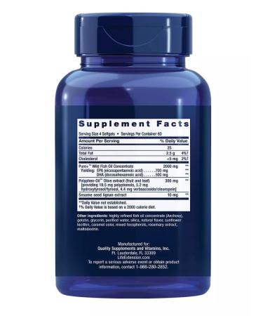 Life extension Super Omega-3 Epa Dha Fish Oil 240 capsules - Buy Online on GoSupps.com