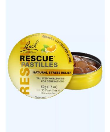 Bach Original Flower Remedies Bach flowers stress removal rescue pastilles orange 50 g - Buy Online on GoSupps.com