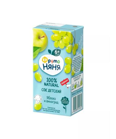 Frutonyanya Apple juice grapes 200 ml (18 pcs) - Buy Online on GoSupps.com