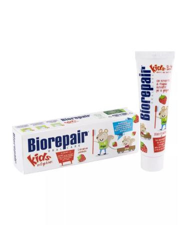 Biorepair KIDS toothpaste 0-6 years old strawberry 50ml - 3pcs - Buy Online on GoSupps.com