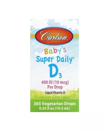 Carlson Vitamin D3 400 IU 10.3 ml - Buy Online on GoSupps.com