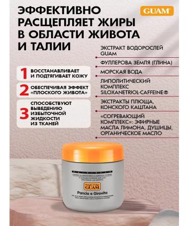 GUAM Anti -cellulite mask for the abdomen and waist Fanghi Dalga - Buy Online on GoSupps.com