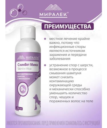 MIRALEK Antifungal shampoo for dogs and cats 200 ml - Buy Online on GoSupps.com