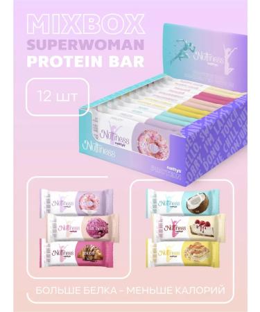 Nattys Protein bars without sugar Superwoman 35 gr 12 pcs
