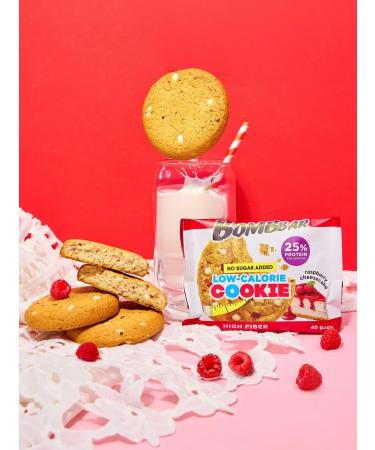 BombBar Protein cookies without sugar and raspberry flour 12pcs x 40g - Buy Online on GoSupps.com