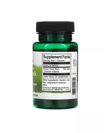 Swanson Yellow dock extract 400 mg 60 capsules - Buy Online on GoSupps.com