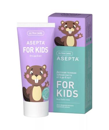 ASEPTA Gel toothpaste enamel strengthening from 4 to 8 years 50 ml - Buy Online on GoSupps.com