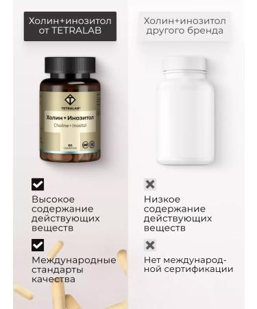 TETRALAB Bad cholin + inositol for the liver from cholesterol 60 tab - Buy Online on GoSupps.com