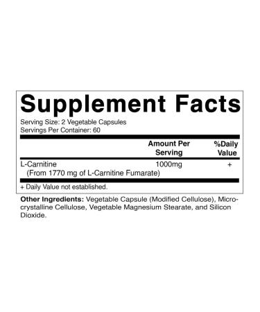 VitaMatic L-carnitin fat burner L-Carnitine 1000 Mg 120 capsules - Buy Online on GoSupps.com