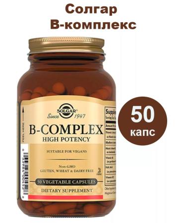 Solgar B-complex 50 pcs. Capsules weighing 330 mg-1pcs