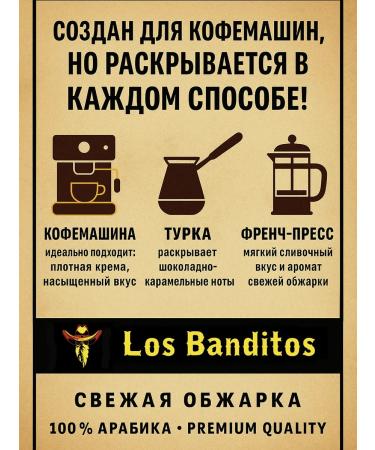 Los Banditos Coffee in grains 1 kg Chica 100% Arabica 1 kg - Buy Online on GoSupps.com