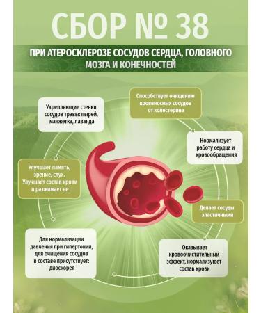 Herbs of the Caucasus Herbal collection No. 38 for vessels atherosclerosis - Buy Online on GoSupps.com
