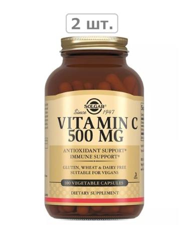 SOLGAR Vitamin C 500 mg N100 caps 741MG-2pcs