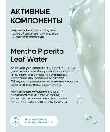 BeSage Hydrolat for face and hair moisturizing mint 100 ml - Buy Online on GoSupps.com