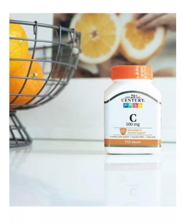 21st Century Vitamin C 500 Mg 110 tablets. USA - Buy Online on GoSupps.com