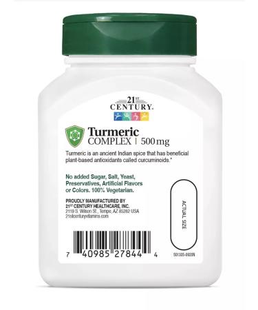 21st Century Turmeric complex 500 mg 60 capsules. USA - Buy Online on GoSupps.com