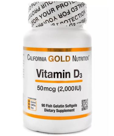 California Gold Nutrition Vitamin D3 Vitamin D3 50 g (2000 IU) 90 capsules - Buy Online on GoSupps.com