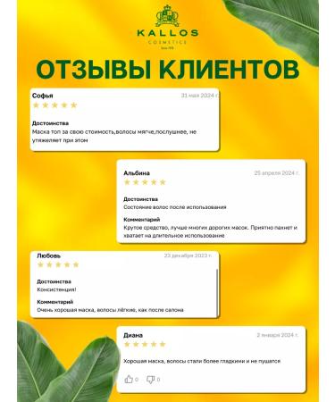 Kallos Cosmetics Kallos Banan mask strengthening with multivitamins 1l - Buy Online on GoSupps.com