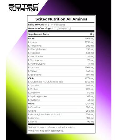 Scitec Nutrition All amino complex of all amino acids powder sportpit 340g - Buy Online on GoSupps.com