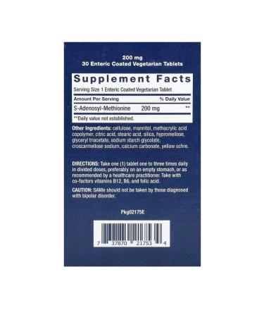 S-adenosylmetionine 200 mg 30 vegetarian tablets - Buy Online on GoSupps.com