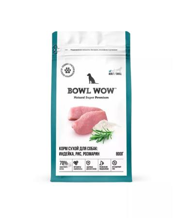 BOWL WOW Dry food for dogs turkey and rosemary 800g - Buy Online on GoSupps.com