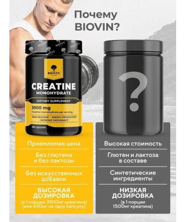 BIOVIN Creatine Monohydrate in capsules Creatine monohydrate 150 caps - Buy Online on GoSupps.com