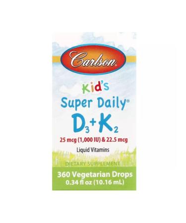 Carlson Labs Vitamin D3 and K2 Super Daily D3 + K2 for children