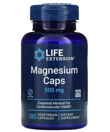 Life extension Magnesium vitamins Magnesium Caps 500 mg 100 caps