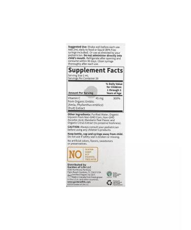 Garden of Life Liquid vitamin C for babies 56 ml - Buy Online on GoSupps.com